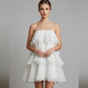 SHEIN White Ruffle Dress